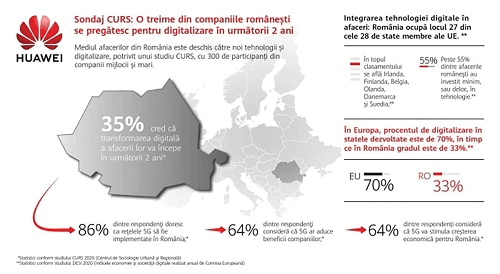 Sondaj CURS: O treime din firmele româneşti se pregătesc de digitalizare în următorii 2 ani